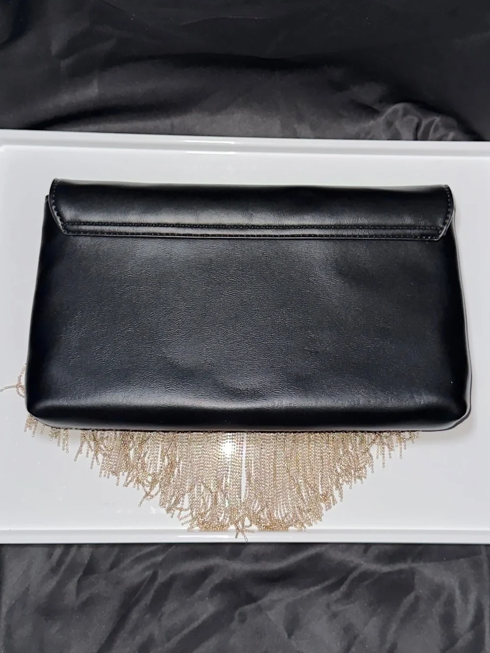 Express Black Gold Chain Fringe Crossbody Statement Bag | Brand New with Tags